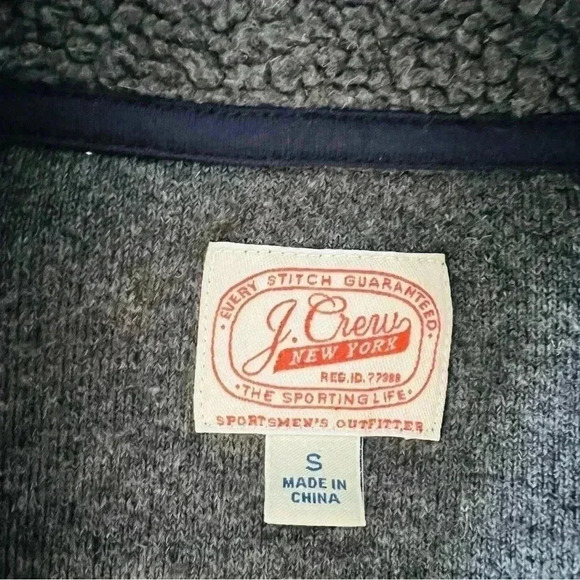 Vintage J. Crew Sherpa Zip Pullover Sweater Sz S - Picture 4 of 7